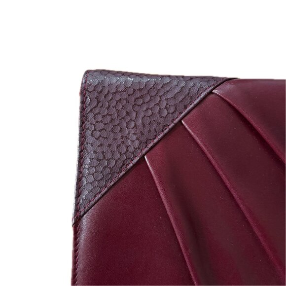 Rare FILENES Vintage Fine Italian Leather Shoulder Bag Small Burgundy Crossbody - Picture 9 of 11